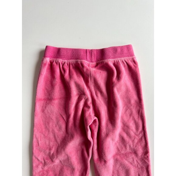 Girls' JUICY COUTURE Pink Velour Gold Logo Straight Leg Track Pants, Size 5 - Picture 7 of 11